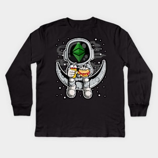 Astronaut Fastfood Ethereum Classic Crypto ETH Coin To The Moon Crypto Token Cryptocurrency Wallet Birthday Gift For Men Women Kids Kids Long Sleeve T-Shirt